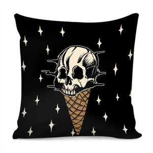 Skull & Ice Cream Pillow Cover