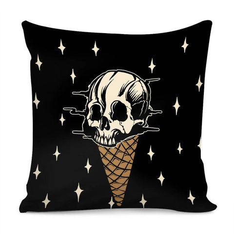 Image of Skull & Ice Cream Pillow Cover