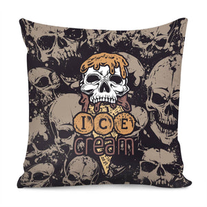 Skull & Ice Cream Pillow Cover