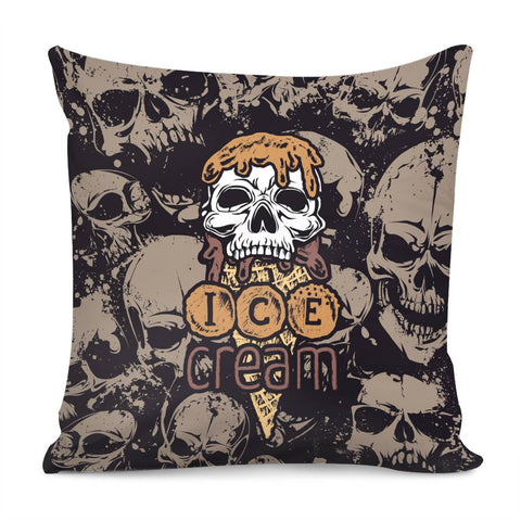 Image of Skull & Ice Cream Pillow Cover