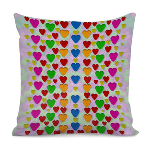 Hearts In Colors Pillow Cover