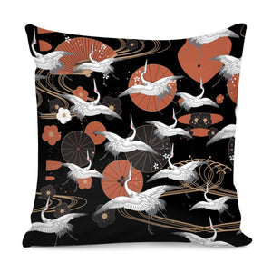 Japanese Crane Pillow Cover