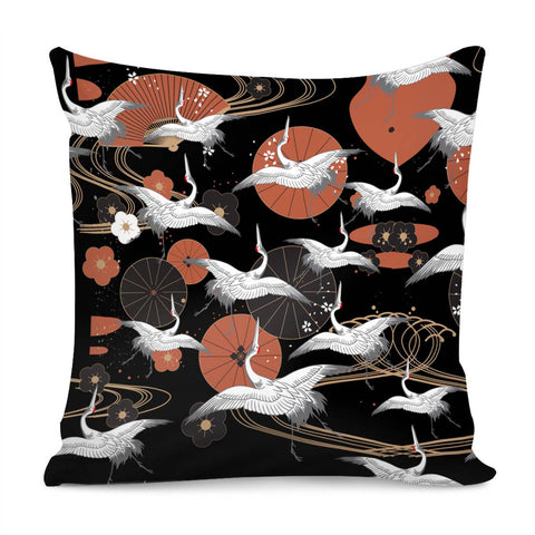 Image of Japanese Crane Pillow Cover