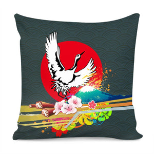 Japanese Crane Pillow Cover