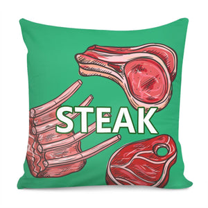 Steak Pillow Cover