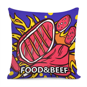 Steak Pillow Cover