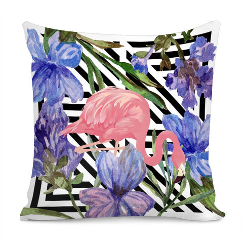 Image of Flamingo & Flowers Pillow Cover