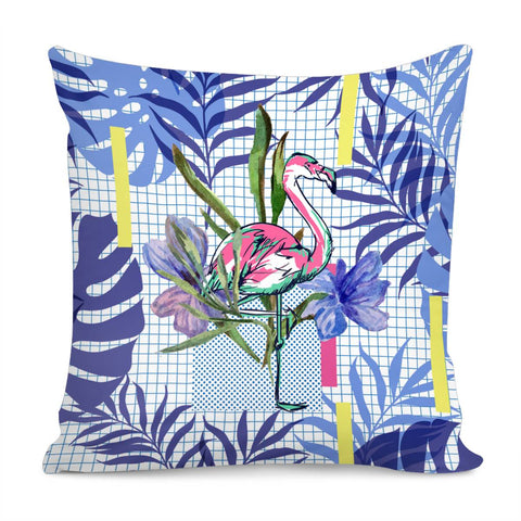 Image of Flamingo & Flowers Pillow Cover