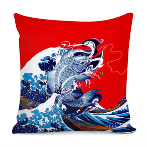 The Great Wave Off Kanagawa&Koi Pillow Cover