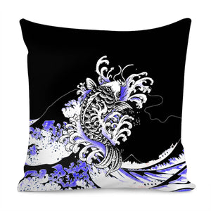 The Great Wave Off Kanagawa&Koi Pillow Cover