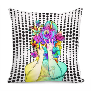 Flower And Boy Pillow Cover