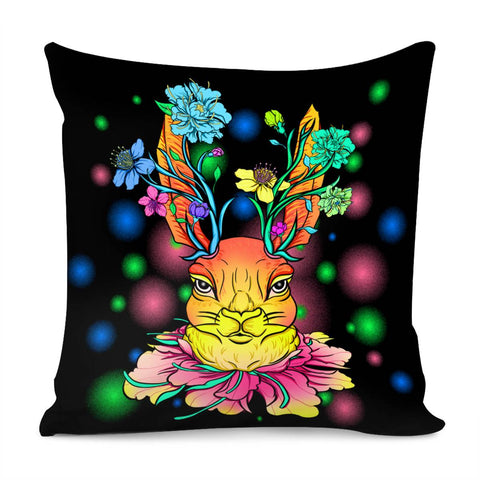 Image of Flower And Rabbit Pillow Cover