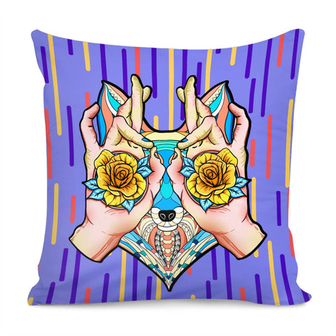 Image of Fox And Flower Pillow Cover