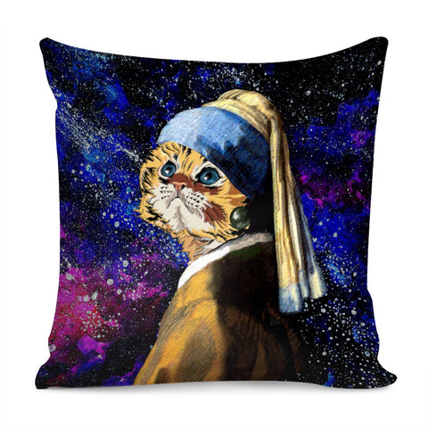 Image of Pearl-Bearing Cat Pillow Cover