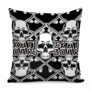 Skull And Skateboard Pillow Cover