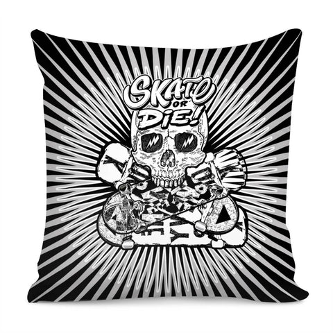 Image of Skull And Skateboard Pillow Cover