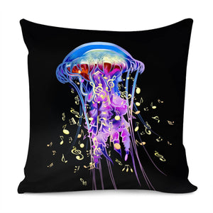 Jellyfish And Music Pillow Cover