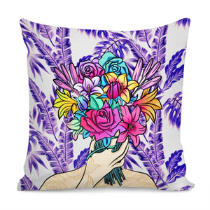 Flower And Girl Pillow Cover