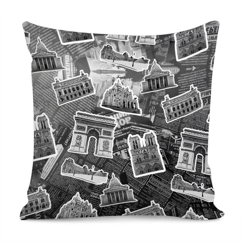 Image of French Architectural Group Of French Buildings Pillow Cover