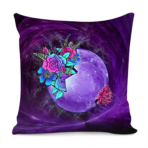 Flower And Planet Pillow Cover