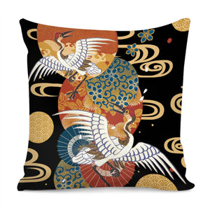 Japanese Crane Pillow Cover