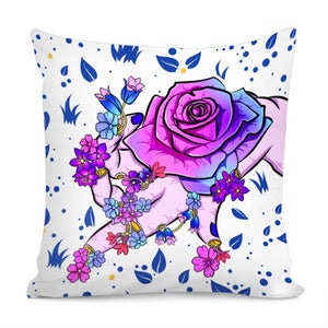 Hand And Flower Pillow Cover