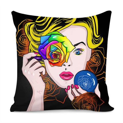 Image of Flowers And Girls Pillow Cover