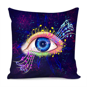 Eyes And Notes Pillow Cover