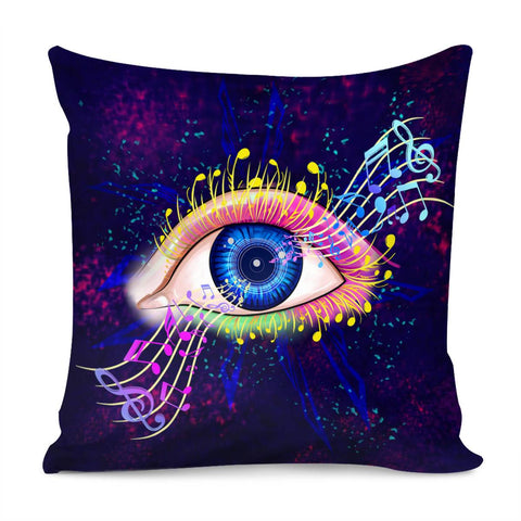 Image of Eyes And Notes Pillow Cover