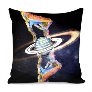 Robot And Planet Pillow Cover