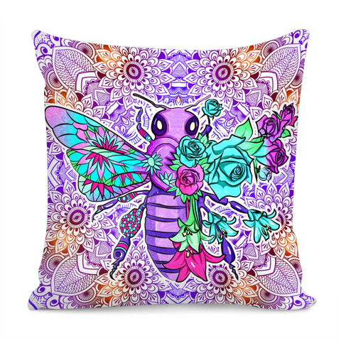 Image of Beetle And Flower Pillow Cover