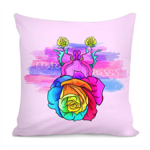 Beetle And Rose Pillow Cover