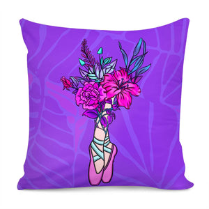 Ballet And Flower Pillow Cover