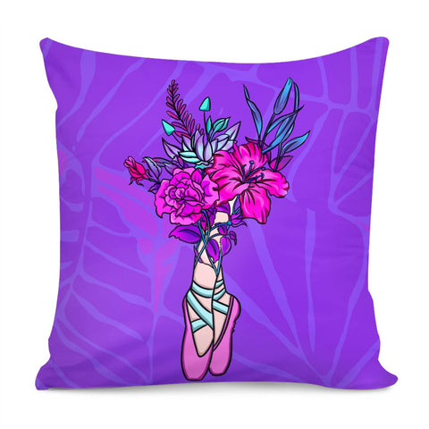 Image of Ballet And Flower Pillow Cover