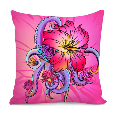 Image of Octopus And Flower Pillow Cover