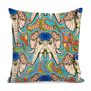 Double Elephant Pillow Cover