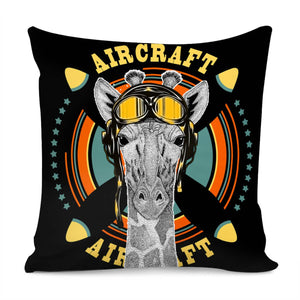 Pilot And Giraffe Pillow Cover