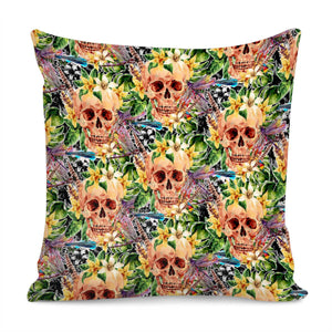 Dragonfly And  Skull Pillow Cover