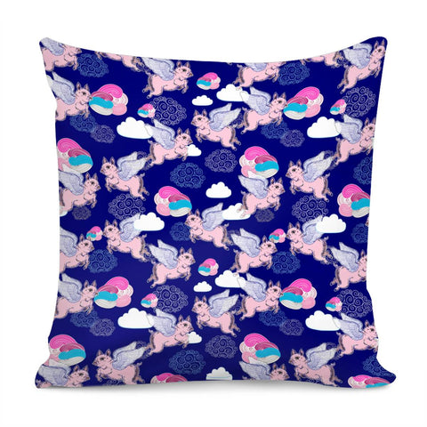 Image of Pig With Wings Pillow Cover