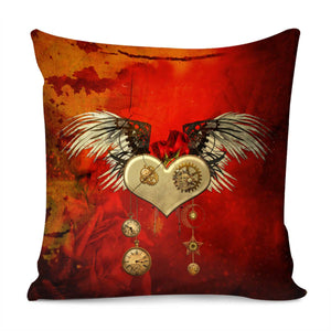 Steampunk Heart Pillow Cover