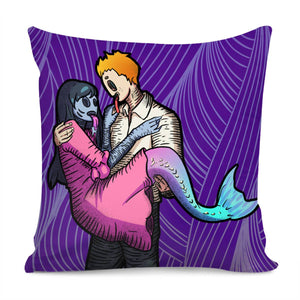 Mermaid And Human Love Pillow Cover