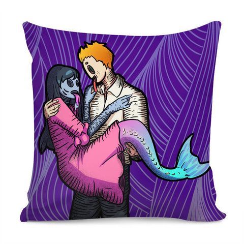 Image of Mermaid And Human Love Pillow Cover