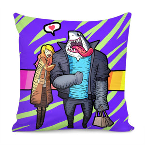 Lovers Illustration Pillow Cover