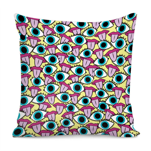 Image of Eyes Open Tongues Out Pillow Cover