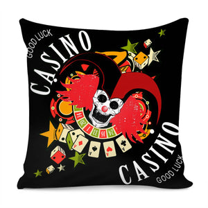 Clown And Skull Pillow Cover