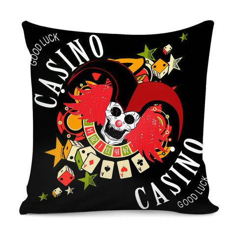 Image of Clown And Skull Pillow Cover