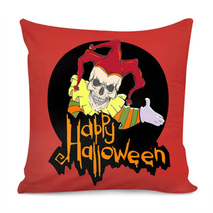 Clown And Skull Pillow Cover