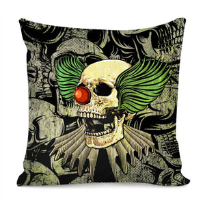 Clown And Skull Pillow Cover