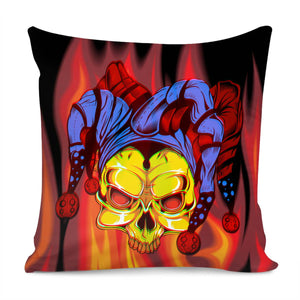 Clown And Skull Pillow Cover