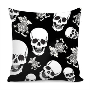 Clown And Skull Pillow Cover